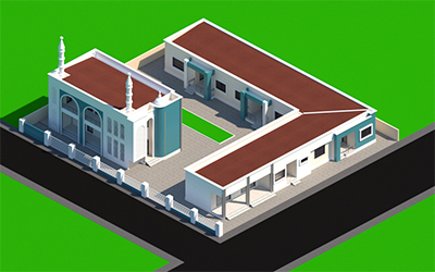 Design of 3-unit 1 bedroom self-contained apartments and masjid at Tamale